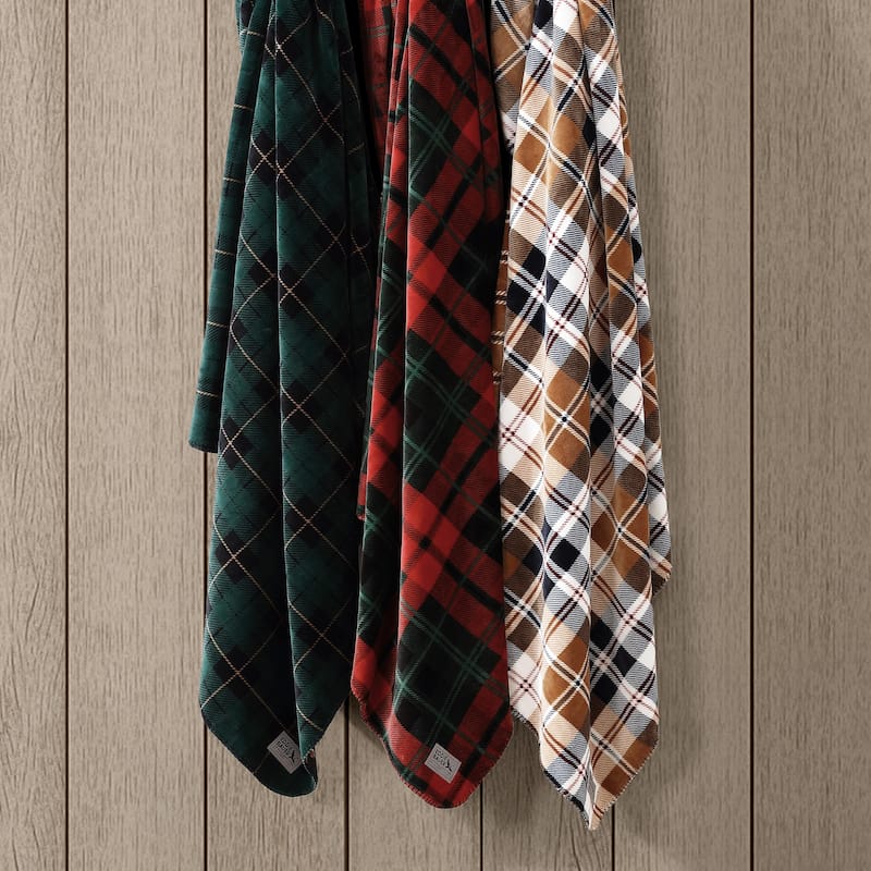 Eddie Bauer Printed Reversible Ultra Soft Plush Throw Blanket