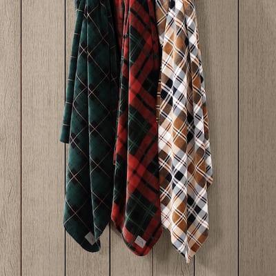 Eddie Bauer Printed Reversible Ultra Soft Plush Throw Blanket