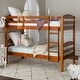 preview thumbnail 2 of 11, Walker Edison Solid Wood Christian Twin Convertible Bunk Bed - Honey
