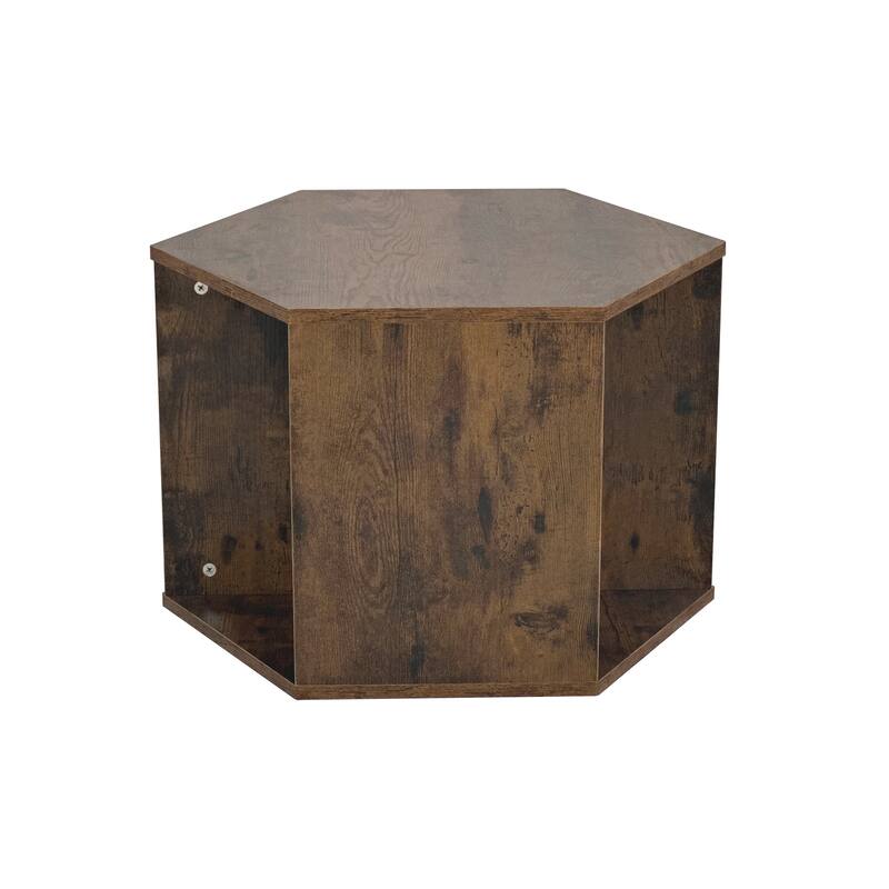 2-Piece Hexagonal Coffee Table Lamp Table End Table Corner Table