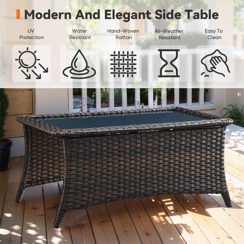 Pocassy Outdoor 4 Inch Sofa Swivel Chairs Table Ottoman