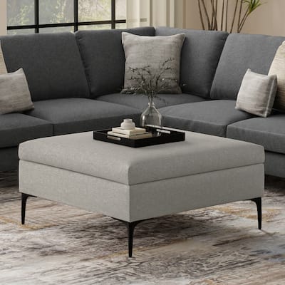 WYNDENHALL Lilah 36" Wide Contemporary Coffee Table Storage Ottoman with Lift Up Lid