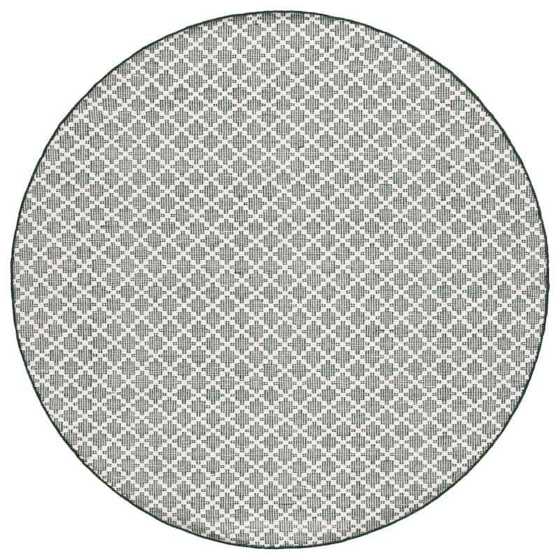 SAFAVIEH Hand-Woven Vermont Dedra Transitional Wool Rug - 6' Round - Green/Ivory