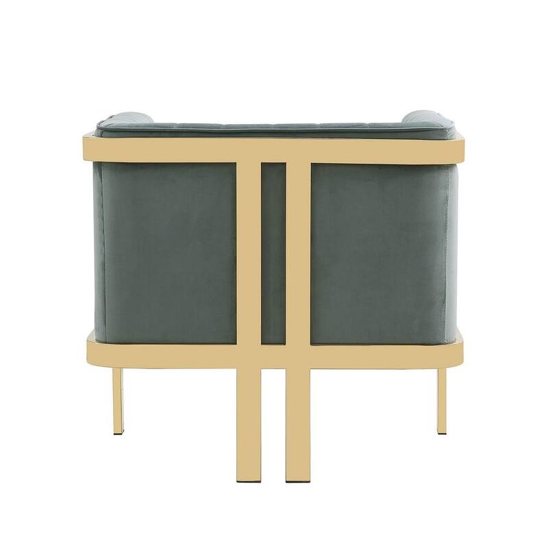 Manhattan Comfort Paramount Brass Velvet Accent Armchair (Set of 2)