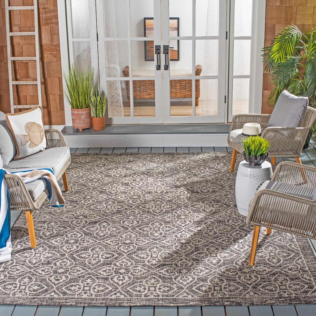 SAFAVIEH Courtyard Chihiro Indoor /Outdoor Waterproof Patio Backyard Rug