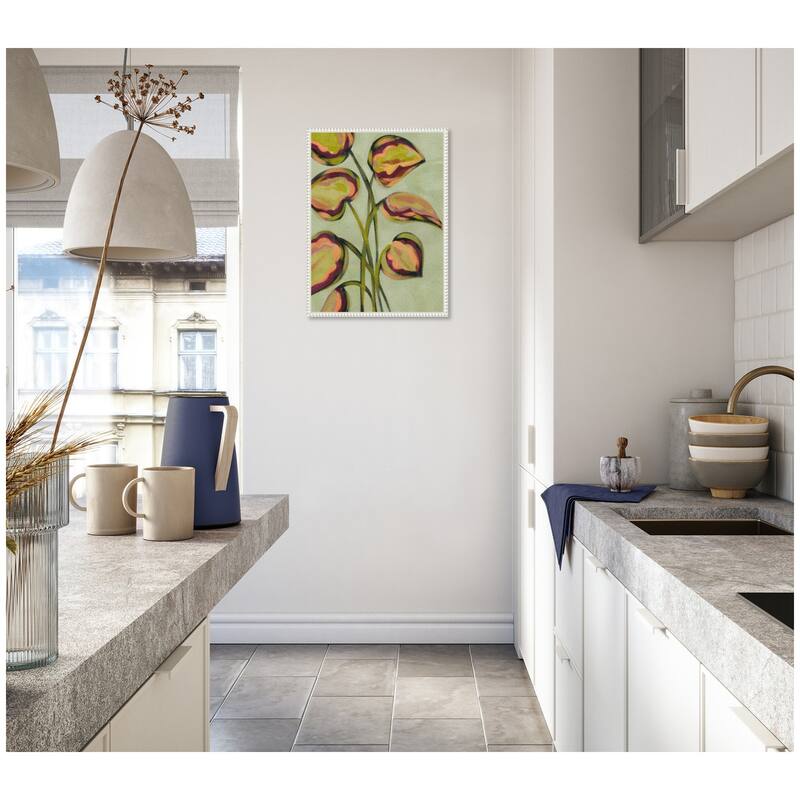 Kate and Laurel Sylvie Vibrant Foliage Framed Canvas by Nikita Jariwala