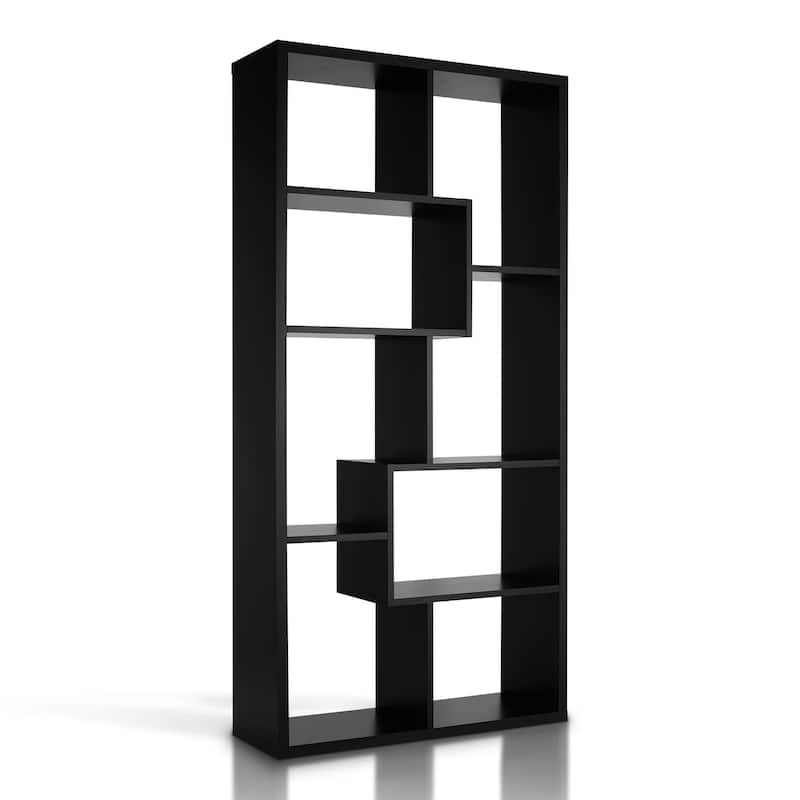 Geometric Contemporary 8-Shelf Display Bookcase by Furniture of America
