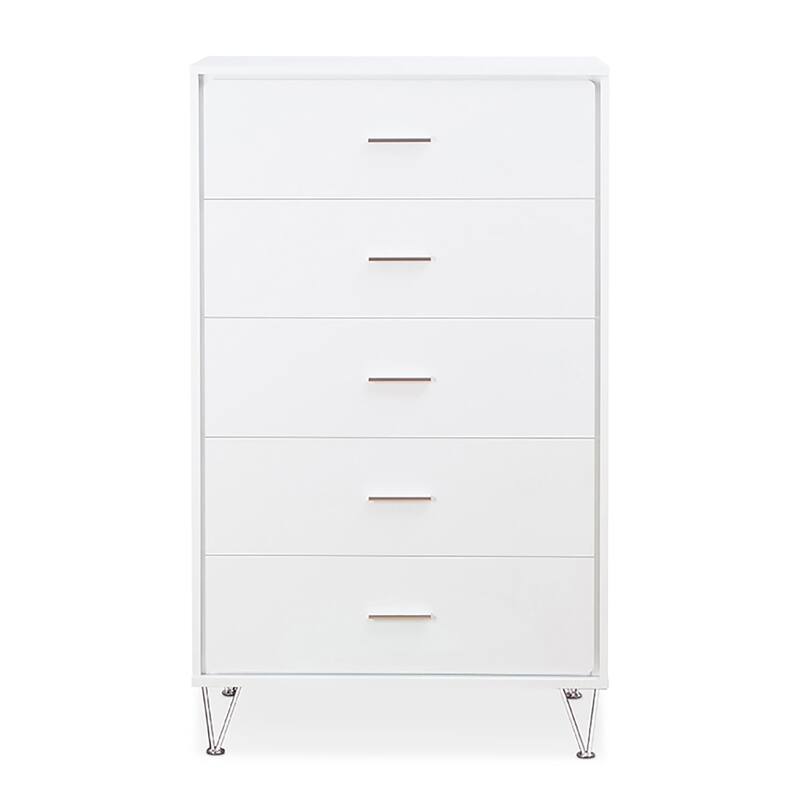 Finney 5-Drawer Chest with Metal Leg