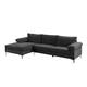 Velvet Upholstered L-Shape Sectional Sofa