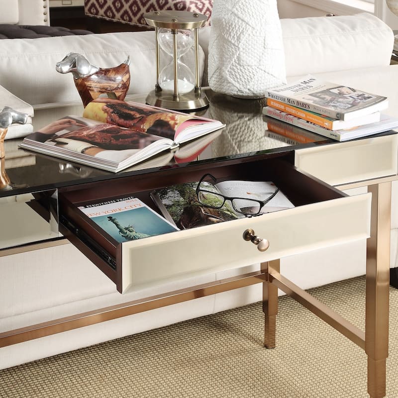 Camille Beveled Mirrored Accent 1-drawer Office Writing Desk by iNSPIRE Q Bold