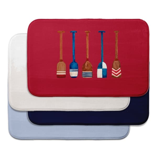 slide 2 of 9, Oar Multi Painted Bath Mat