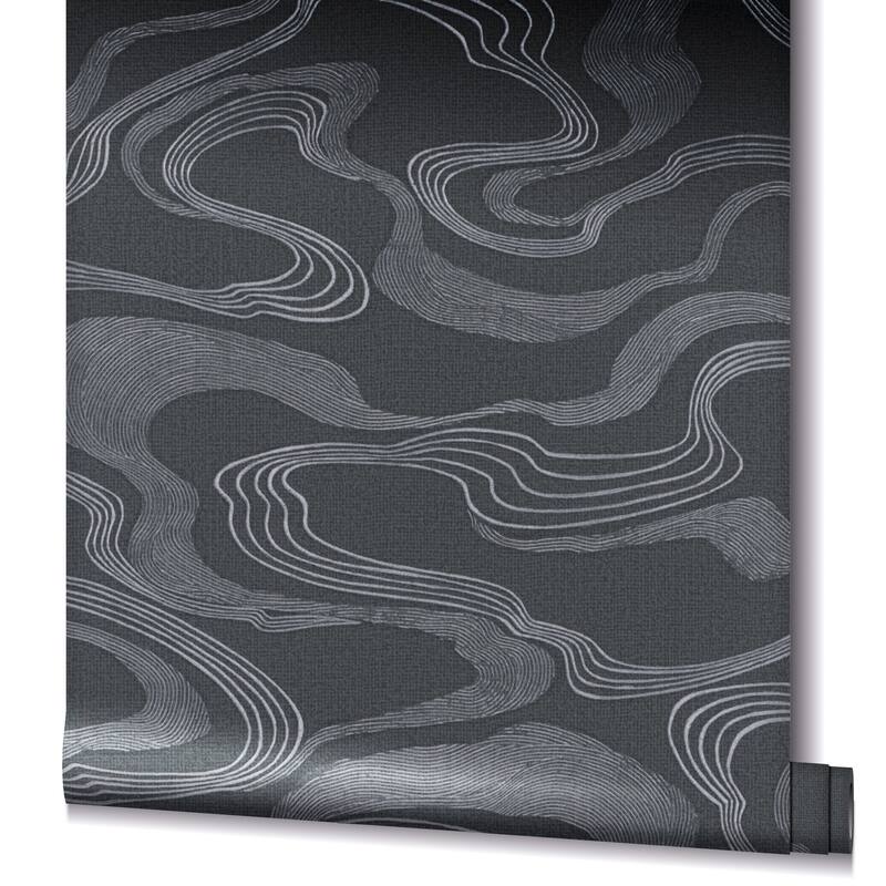 Galerie Wallcoverings Kumano Textured Abstract Flow Design Vinyl on Non-woven Pearlescent Wallpaper Roll