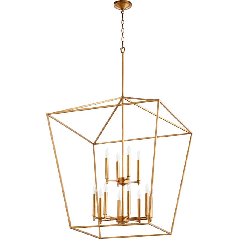 Quorum International Gabriel 12 Light 29" Wide Chandelier - Gold Leaf