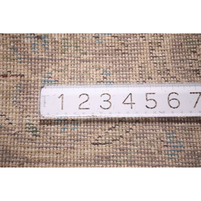 Beige & Gray Tabriz Persian Vintage Area Rug Handmade Wool Carpet - 9'4"x 12'5"