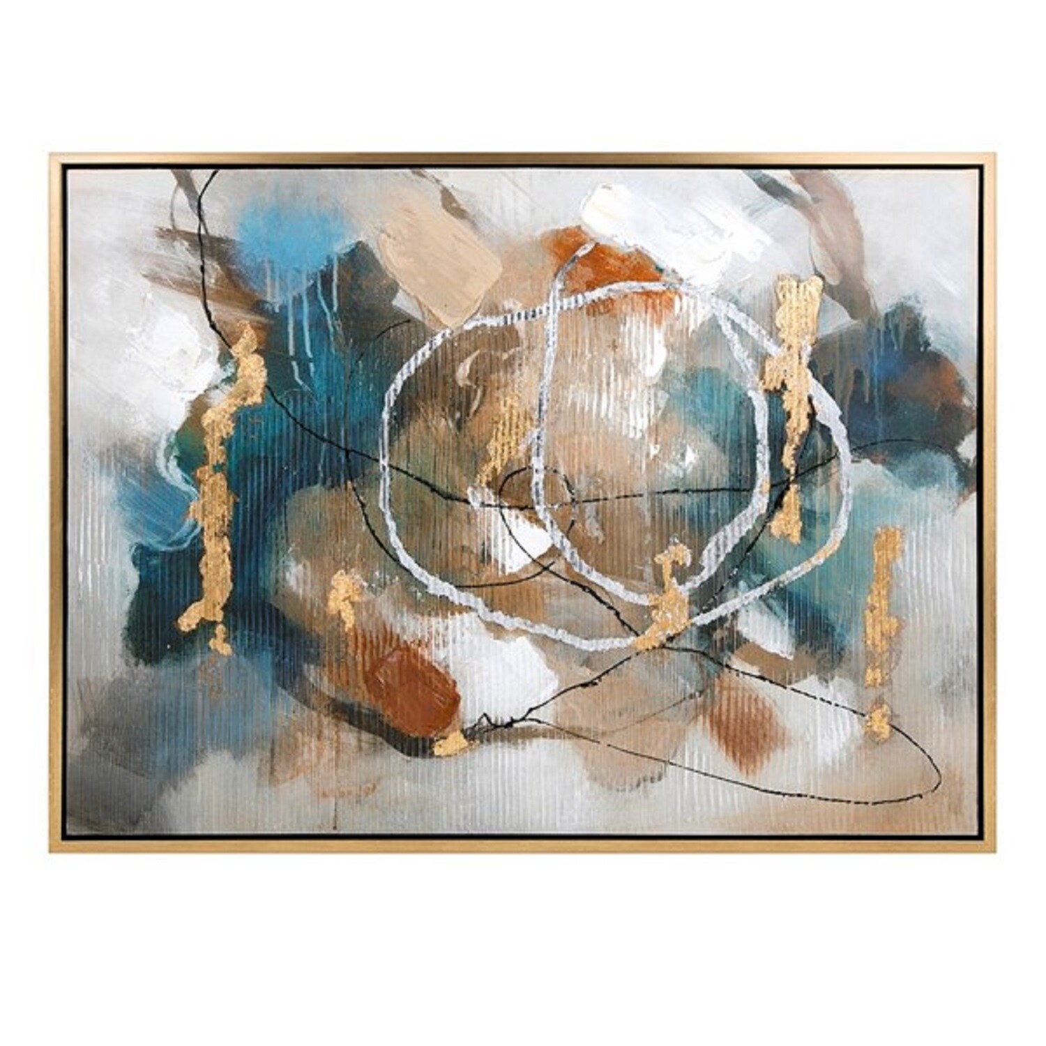 Shop 47 5 Blue And Brown Abstract Coventia Wall Decor With Frame
