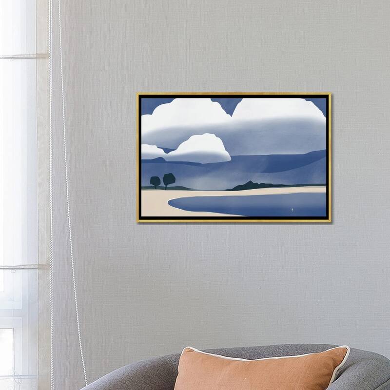 iCanvas "Seagull In The Rain" by Little Dean Framed