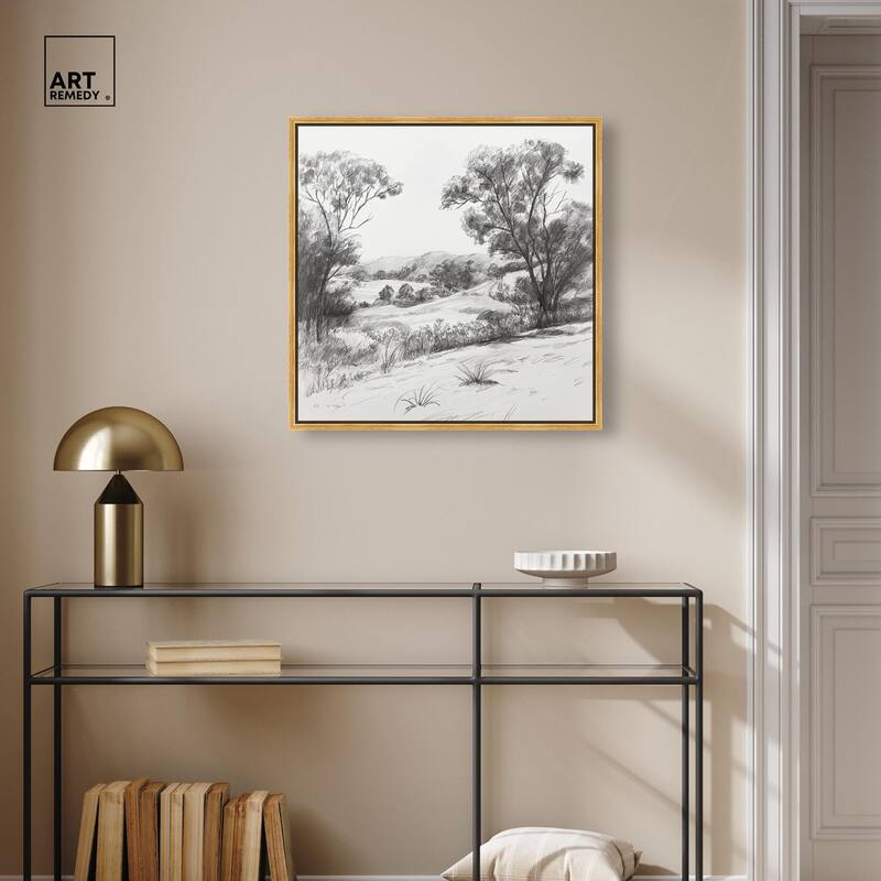 Charcoal Countryside Canvas by Art Remedy