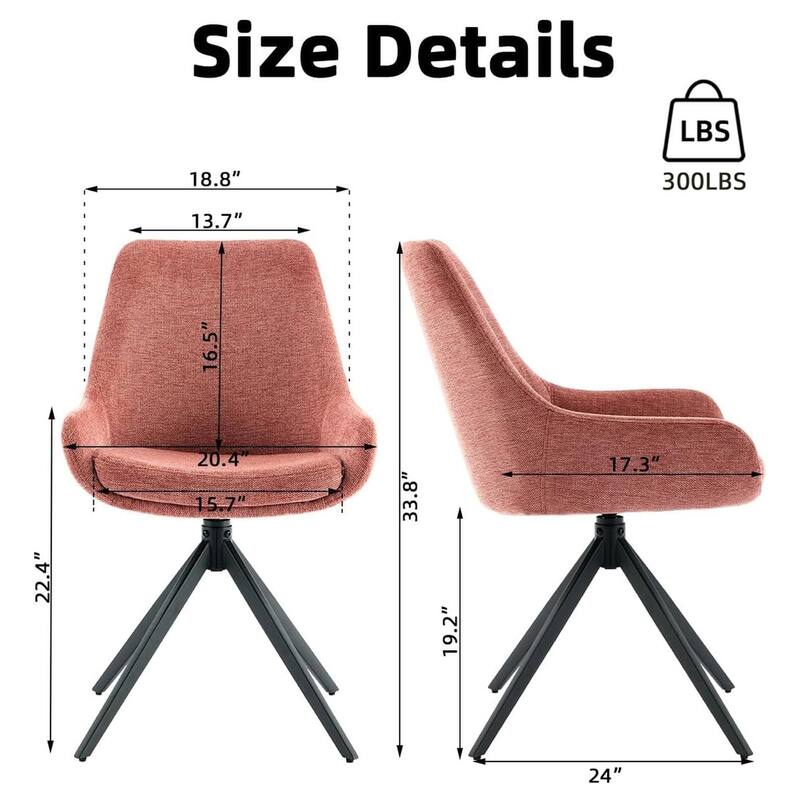 Swivel Dining Chairs,Mid Century Modern Dining Room Chairs with Metal Frame (one chair)