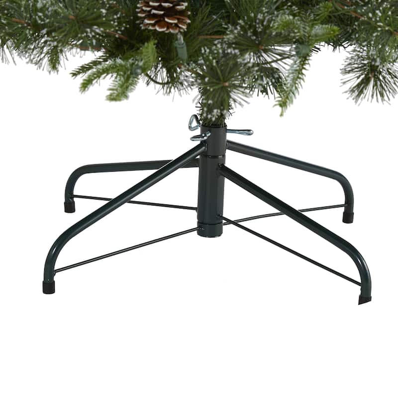 6’ Pre-Lit Snow Tipped Clermont Artificial Christmas Tree, Clear LED Lights - 6 Foot