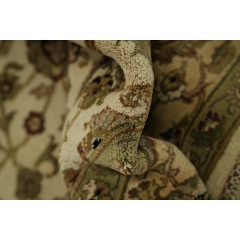 Hand Knotted Oriental 100% Wool Carpet Traditional All-Over Beige & Ivories Agra Area Rug - 10' 4'' X 8' 1''