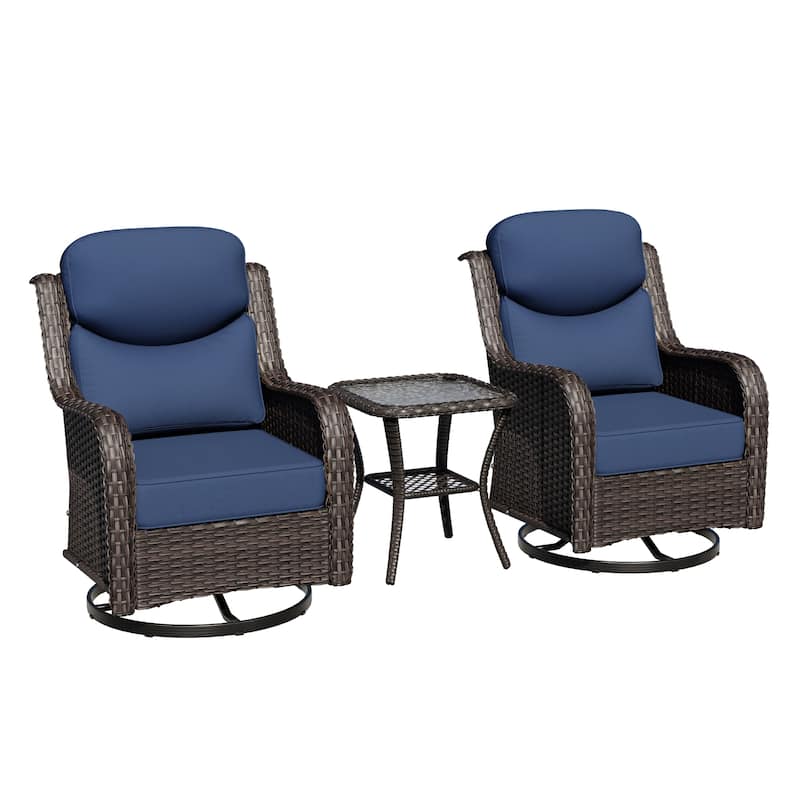 COZYWOR 2-person Outdoor Rattan Seating Group With Cushions