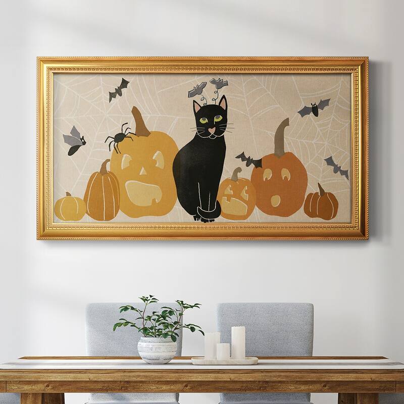 Pumpkin Patch Cats Collection D Premium Framed Canvas- Ready to Hang