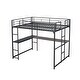 preview thumbnail 5 of 8, Metal Full Loft Bed with L-shaped Desk Workstation