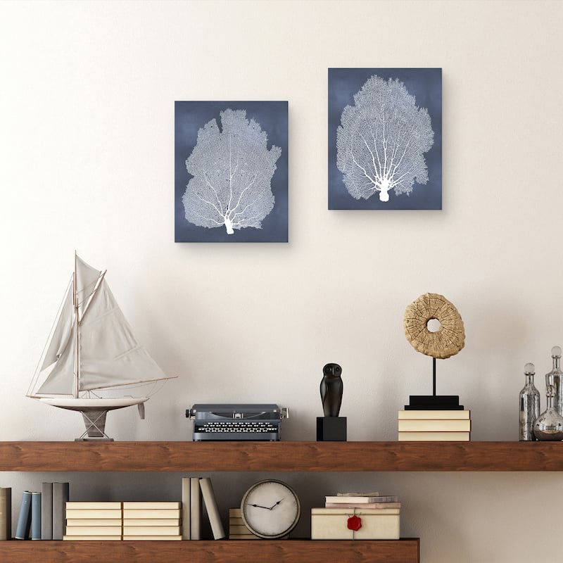 Sea Fan on Blue I-II by Melonie Miller Canvas Art Prints