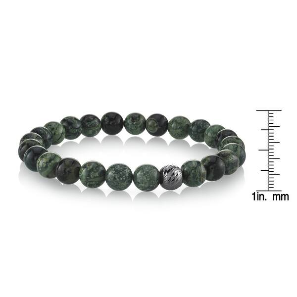 Men/'s Bracelet; Men/'s Black Bracelet; Black Beaded Bracelet; Black Matte Glass Beads; 8 inches; Gift For Him; Handcrafted