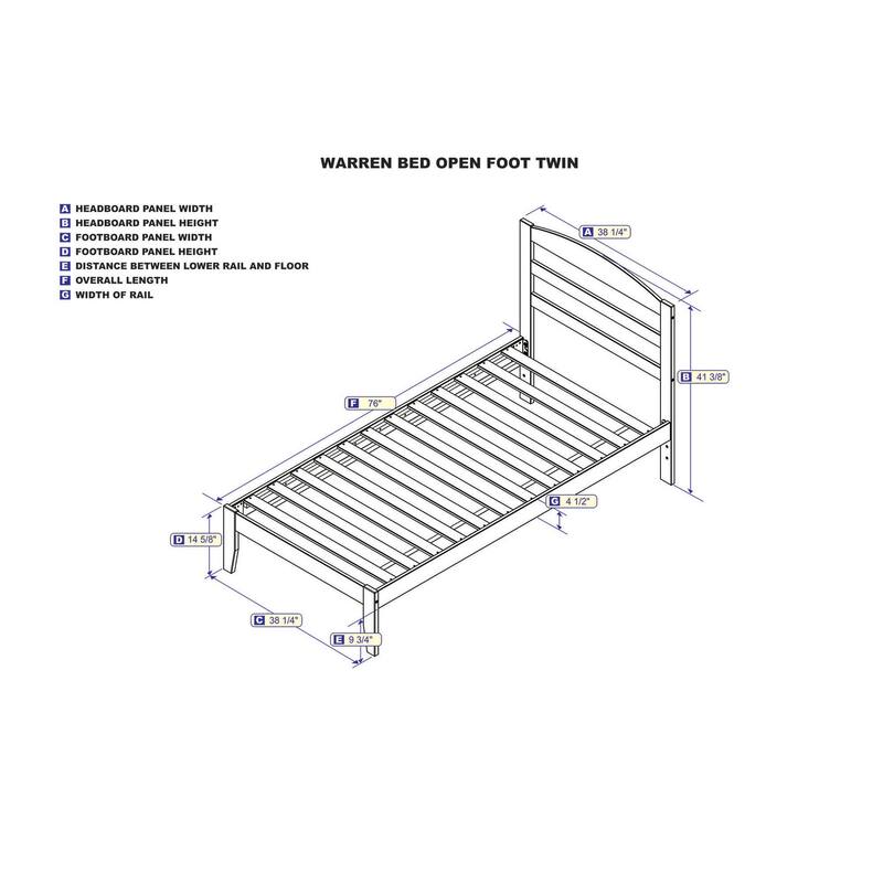 Twin Bed Frame Grey Wood Slat Platform Bed No Box Spring Needed
