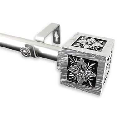 Coastal Craftsman Curtain Rod - Adjustable Metal Rods with Finials - Satin Nickel Finish - 28 to 48 Inch