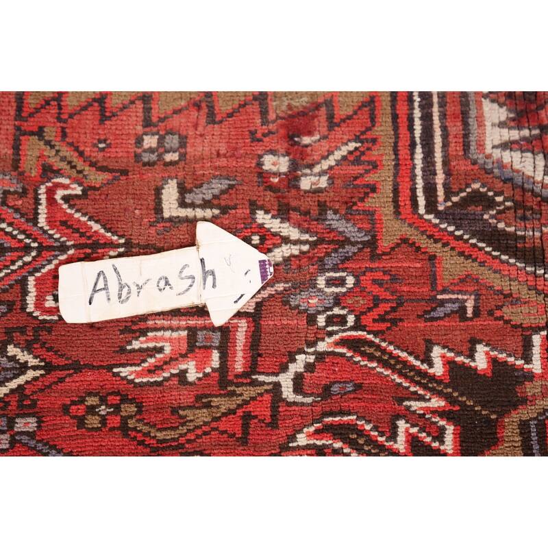 Hand Knotted Oriental 100% Wool Carpet Traditional Medallion Red Heriz Area Rug - 11' 0'' X 7' 9''