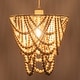 preview thumbnail 5 of 9, Boho Wood Beaded Chandelier Pendant Plug-in Chandelier Light 1-Light