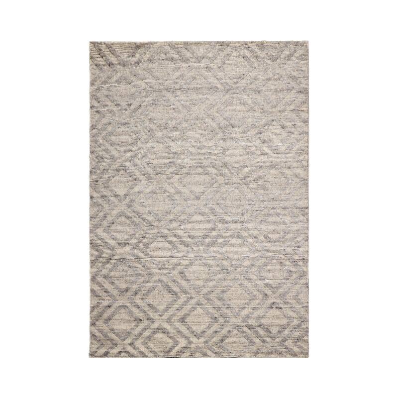 LoomBloom Hand Knotted Wool Rug in Oriental Design and Beige Area Rug - 5' 3'' x 7' 7''