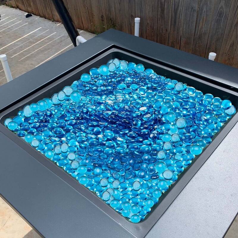 Caribbean Blue Fireproof Flat Round Glass Beads 10 lbs Heat Resistant - 3/4 inch