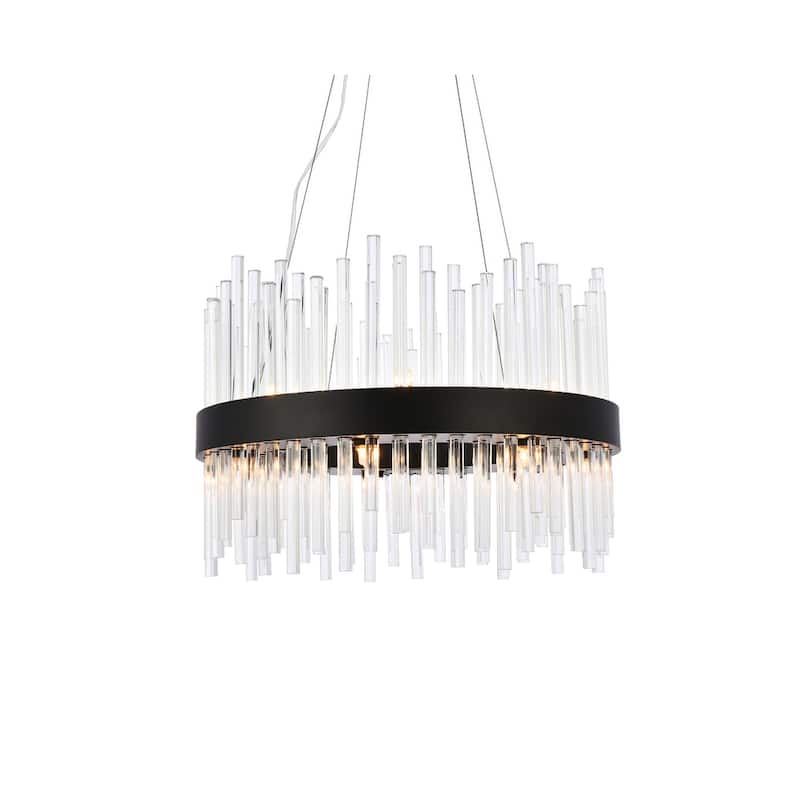 Indigo Home round crystal pendant in black