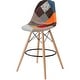 preview thumbnail 23 of 57, Counter Stool With Back Plastic Molded Wooden Eiffel Base For Kitchen Island Hotel Work High Chair