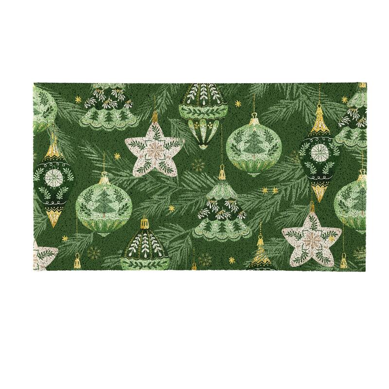 Shades of Green PVC Door Mat - 28" x 16"