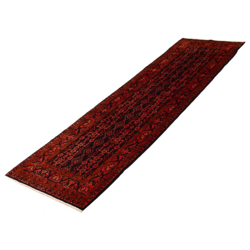 ECARPETGALLERY Hand-knotted Andelz Navy Wool Rug - 3'10 x 14'2