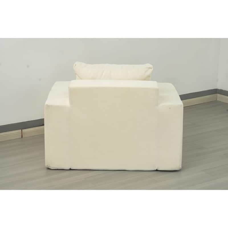 Ameican White Oak 40.2" Accent Chair with High-Density Foam
