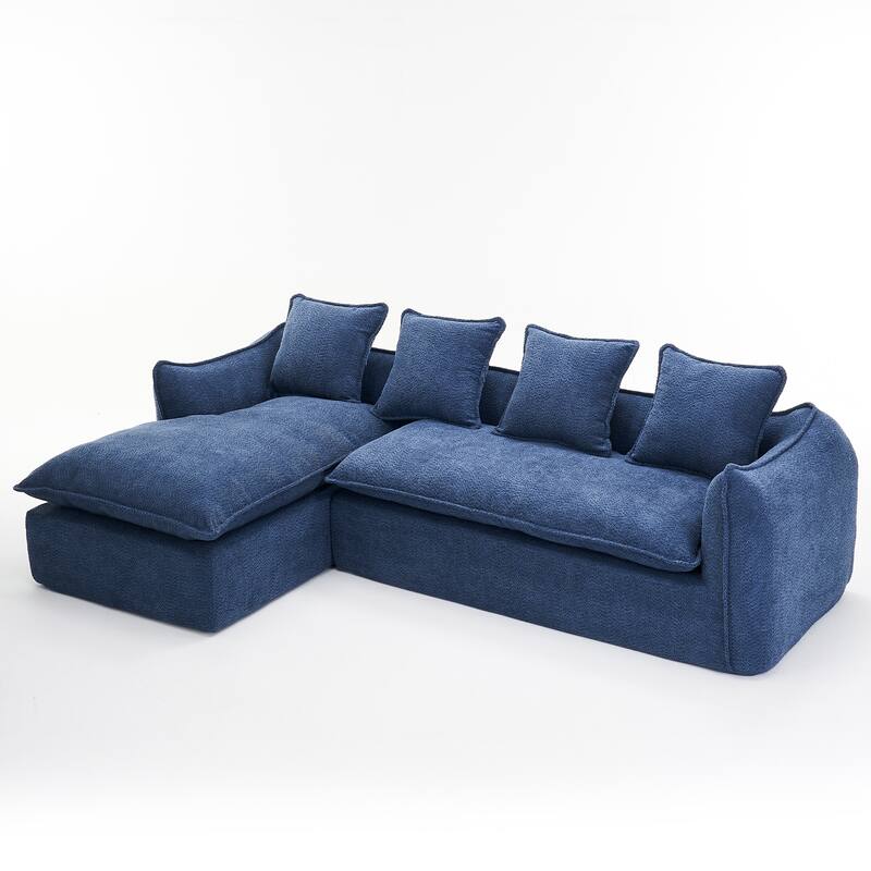 L-Shaped Modular Sofa with Deep Seats and Plush Pillows for Ultimate Comfort