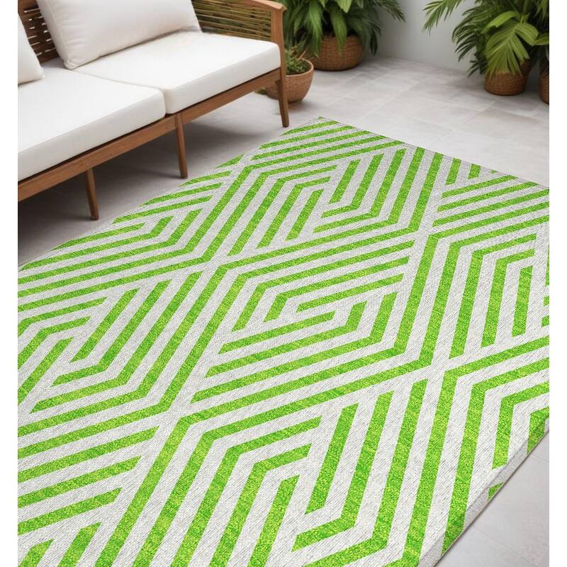 Nana Abstract Shapes Weather Resistant Classic Meets Modern Outdoor Rug - 5' X 8' - Multi