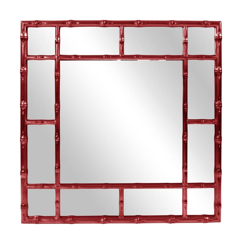 Allan Andrews Square Bamboo Framed Wall Mirror - 40" x 40"