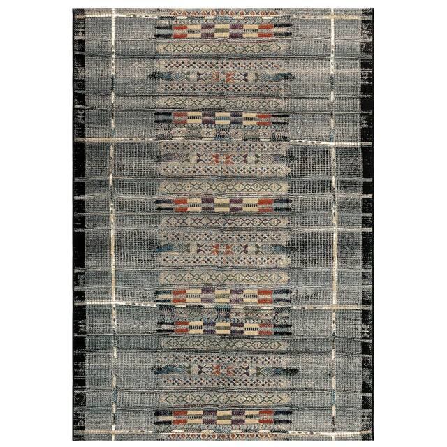 Liora Manne Marina Tribal Stripe Indoor/Outdoor Rug - 3'3" x 4'11" - Black