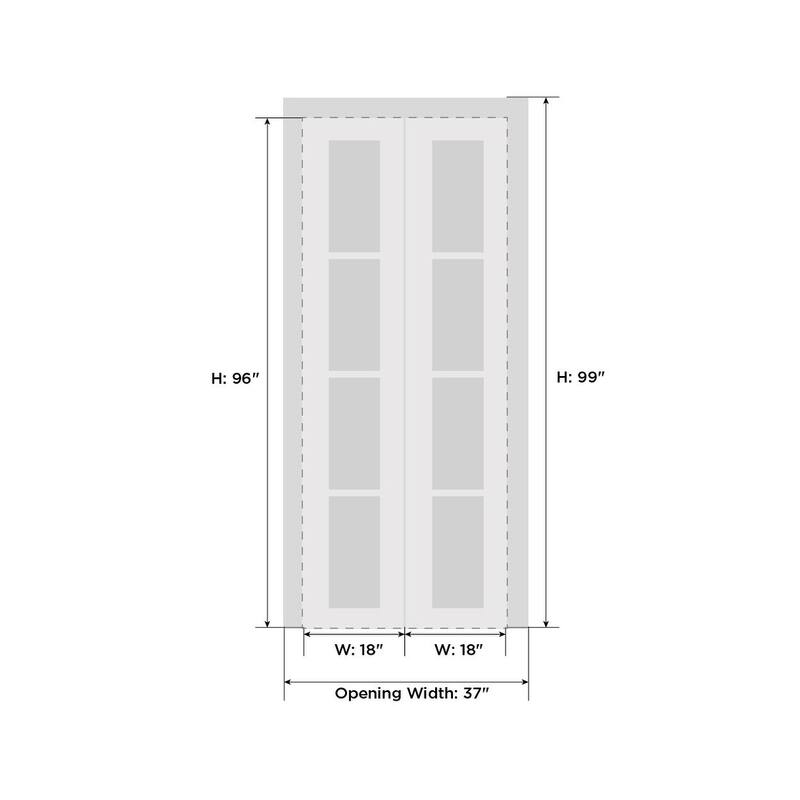 Sliding Closet Bi-fold Doors | Mela 0755 Painted White | Sturdy Tracks Moldings Trims | Wood Solid Bedroom Wardrobe Doors