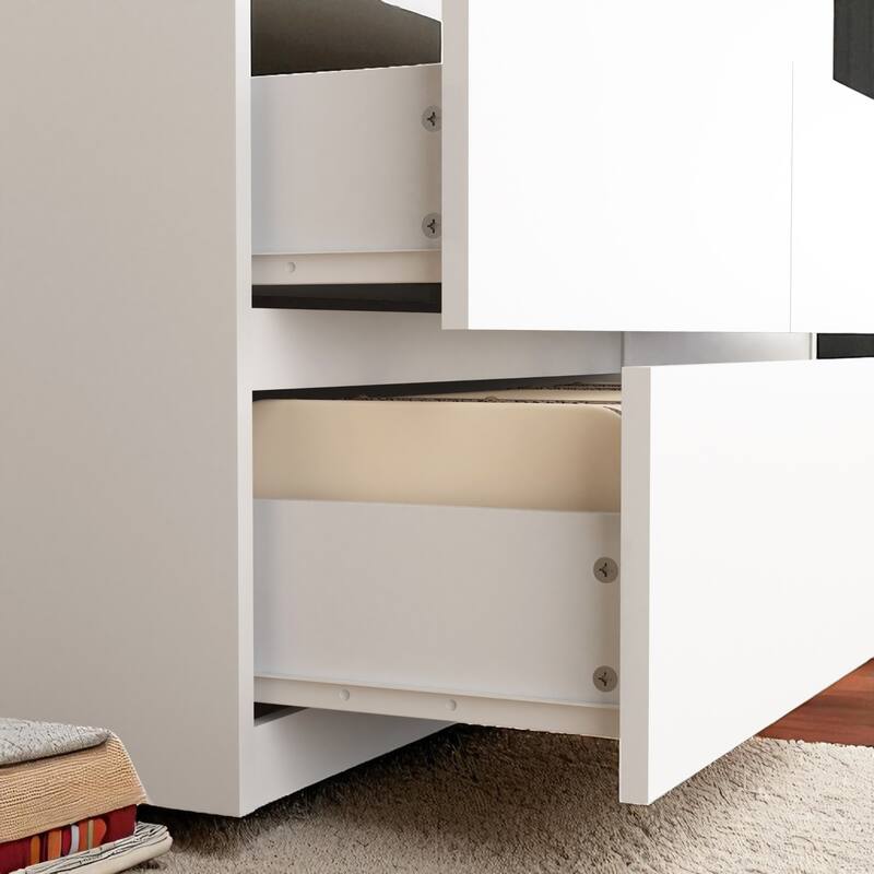 6 Drawer Dresser, Wide Chest of Drawers, Modern Wood Storage Cabinet Clothes Organizer for Bedroom and Entryway