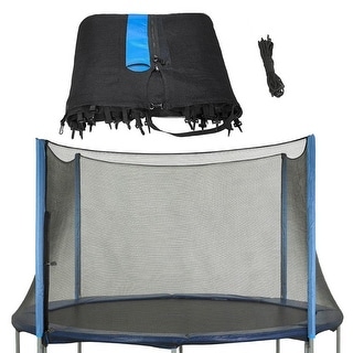 Machrus Upper Bounce Trampoline Replacement Net, For 12' Round Frames Using 4 Straight Poles, Installs Outside of Frame-NET ONLY