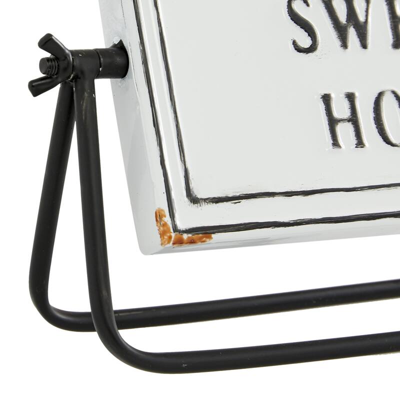 White Iron Farmhouse Decorative Sign (Set of 2) - 2 x 11 x 7