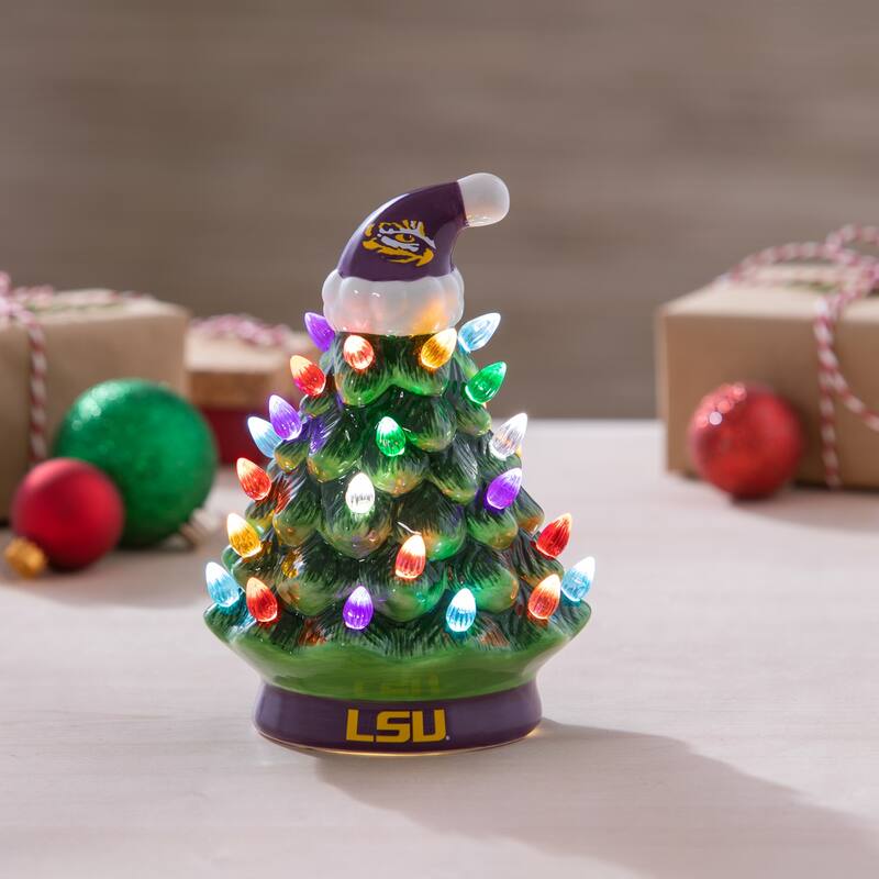 8" LED Ceramic Tabletop Christmas Tree, Louisiana State University