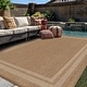 preview thumbnail 73 of 98, World Rug Gallery Border Indoor/Outdoor Flat Woven Area Rug 5' x 7' - Sand